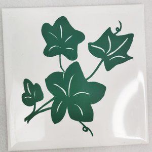 Vintage 1950s Kitsch Tile Covers GREEN IVY LEAF 4"